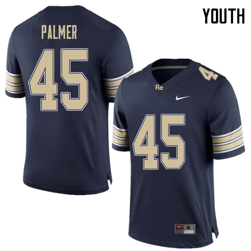 Youth #45 Noah Palmer Pittsburgh Panthers College Football Jerseys Sale-Home Blue